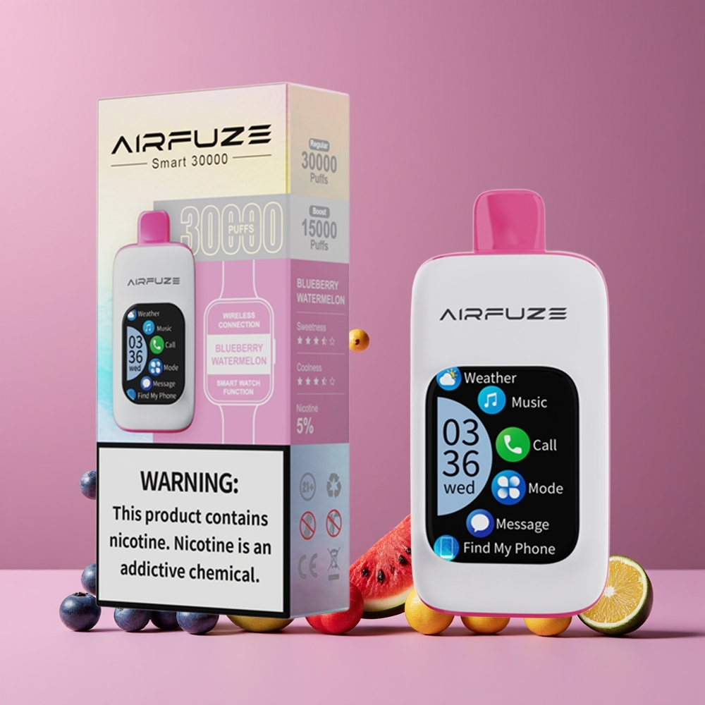 AirFuze Smart 30000 Puff Nagykereskedés Magyarország 5% Nikotin Képernyős Megúszható E-szivar Kékáfonya Görögdinnye