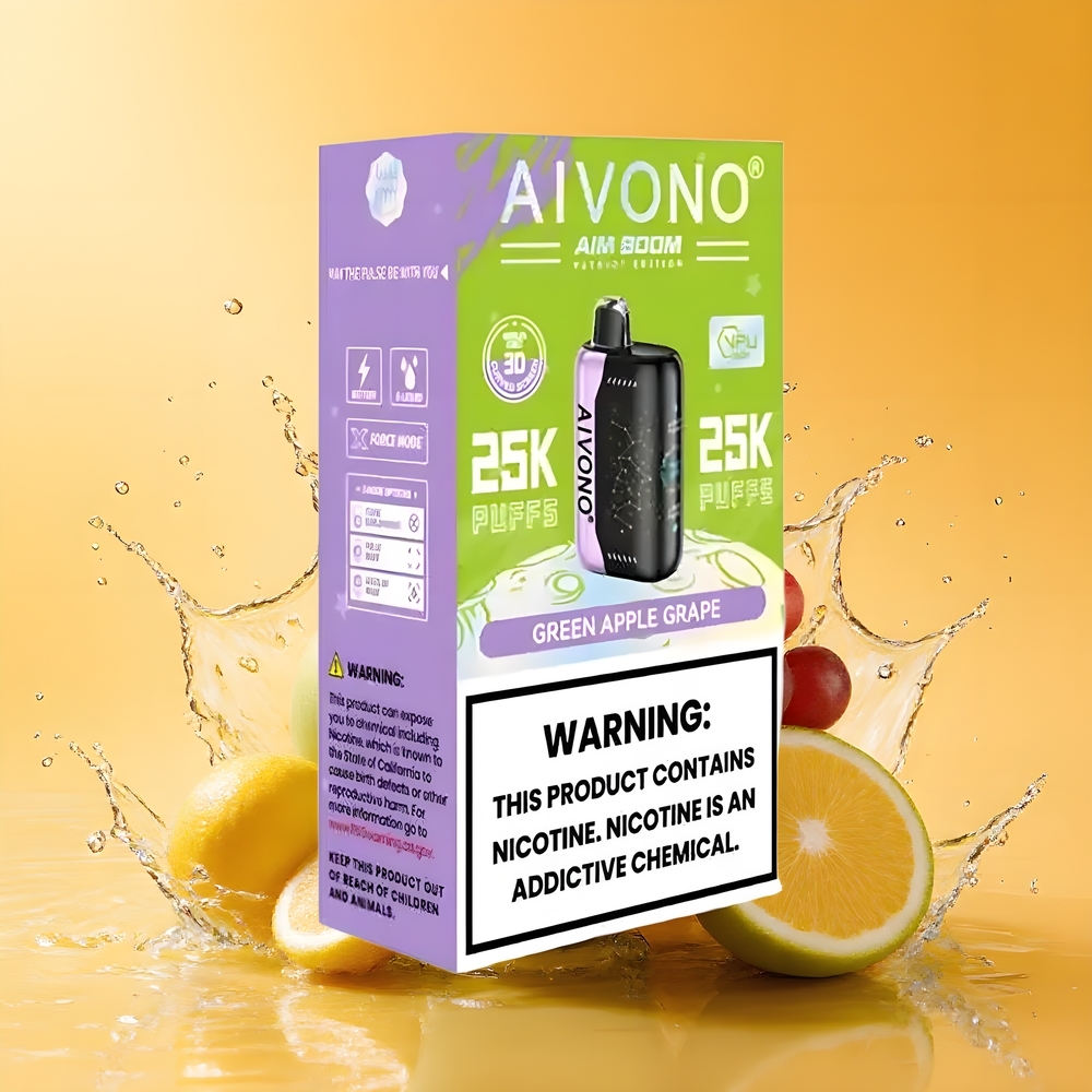 Aivono AIM Boom 25000 Puffs Nagykereskedés Magyarország 28ml Zöldalma Szőlő