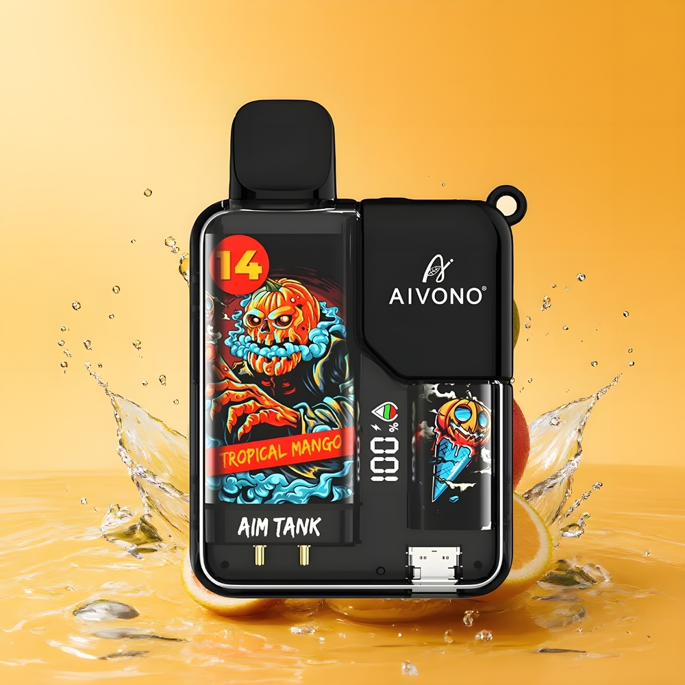 Aivono AIM-TANK 9500 Puffs Nagykereskedés Magyarország Trópusi Mango LCD Kijelző
