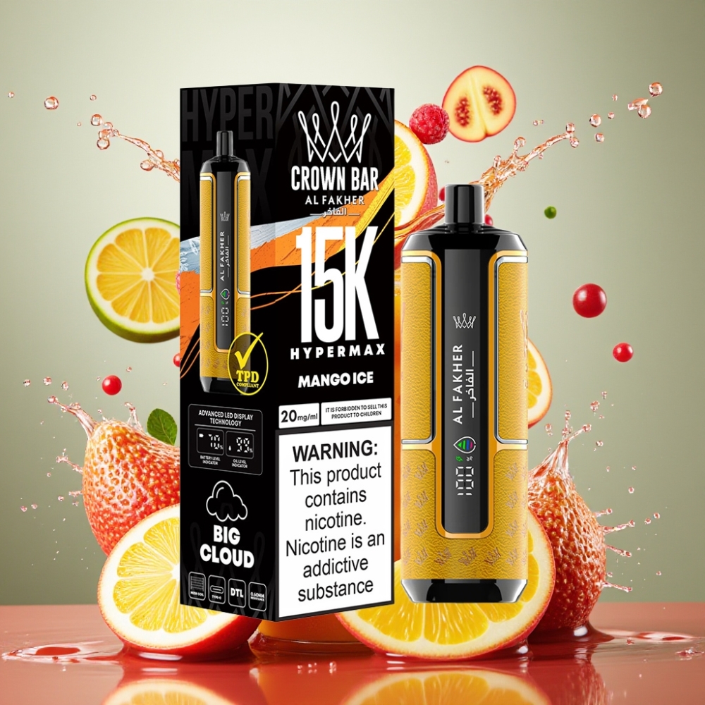 Al Fakher Crown Bar 15K Hypermax Eldobható Vape Készlet Mango Jég 22ml Nagykereskedés Magyarország