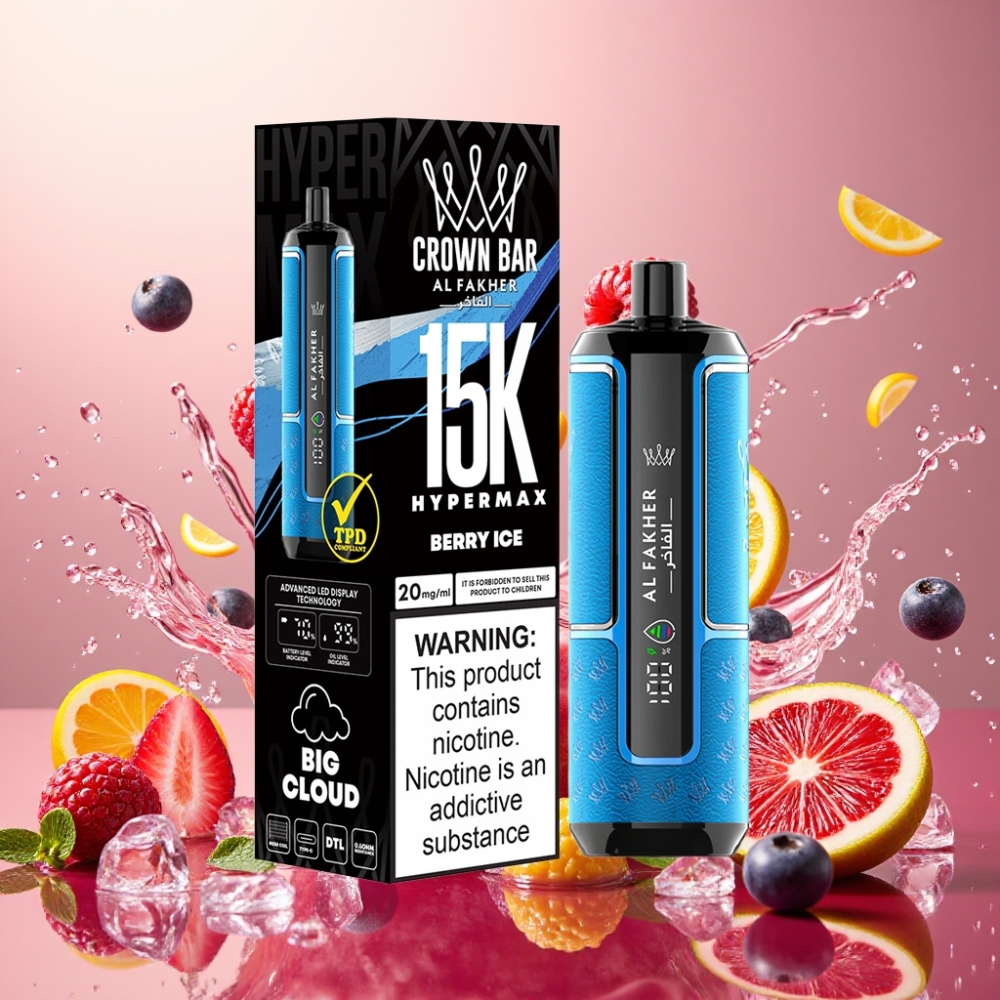 Al Fakher Crown Bar 15K Hypermax Eldobható Vape Kit Bogyós Jég Nagykereskedés Magyarország 22ml