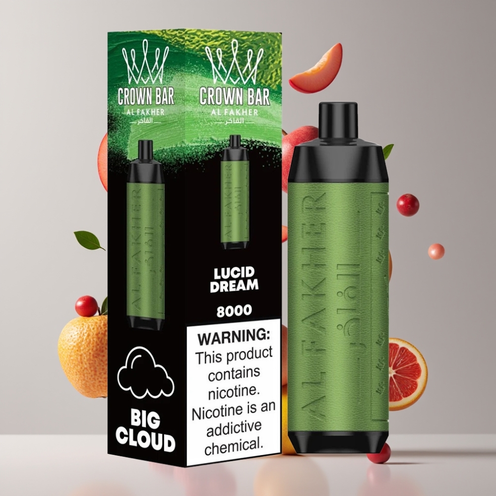 Al Fakher Crown Bar 8000 Nagykereskedés Magyarország 8000 Puff Crystal Eldobható Vape Lucid Álom