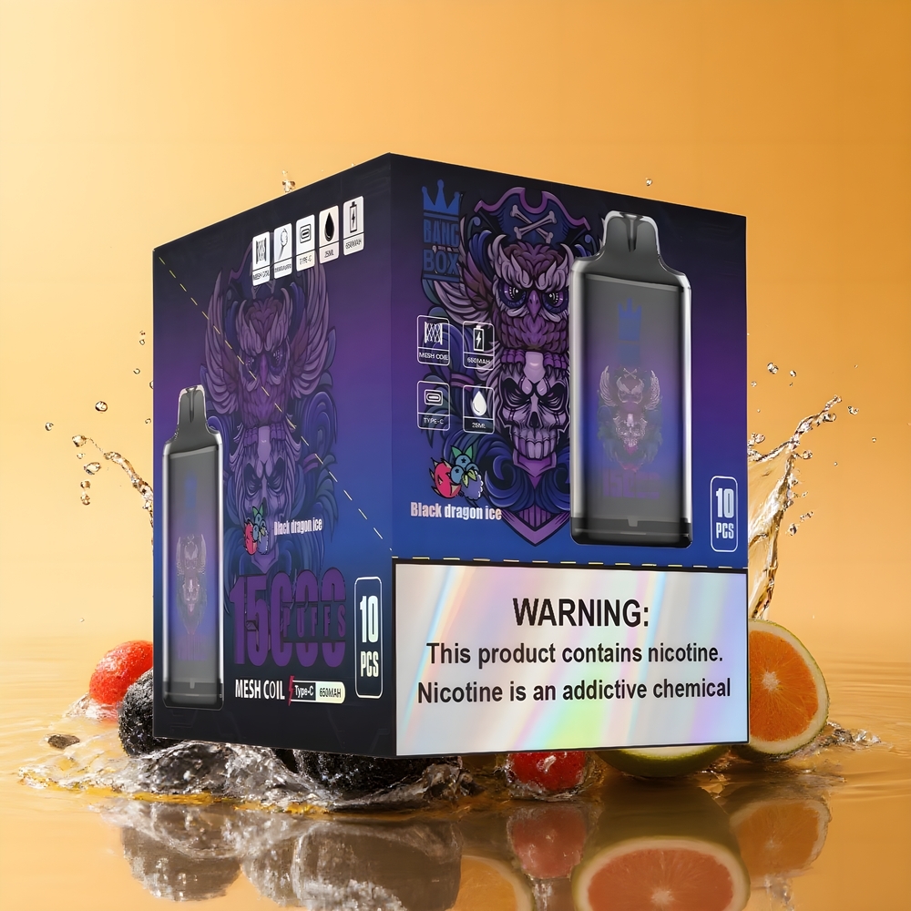 Bang Box King 15000 Puffs Eldobható Vape Fekete Sárkány Jég Nagykereskedés Magyarország