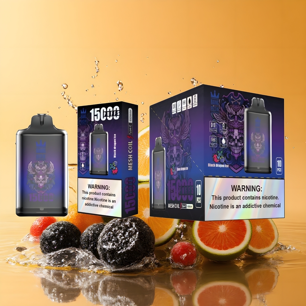 Bang Box King 15000 Puffs Eldobható Vape Fekete Sárkány Jég Nagykereskedés Magyarország