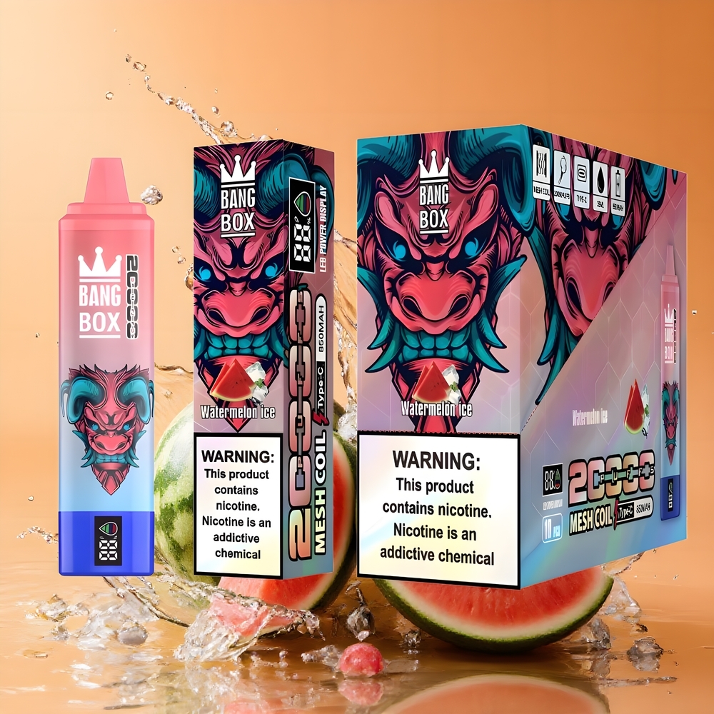 Bang Box King 20000 Puffs Eldobható Vape Görögdinnye Jég Nagykereskedés Magyarország Mesh Coil