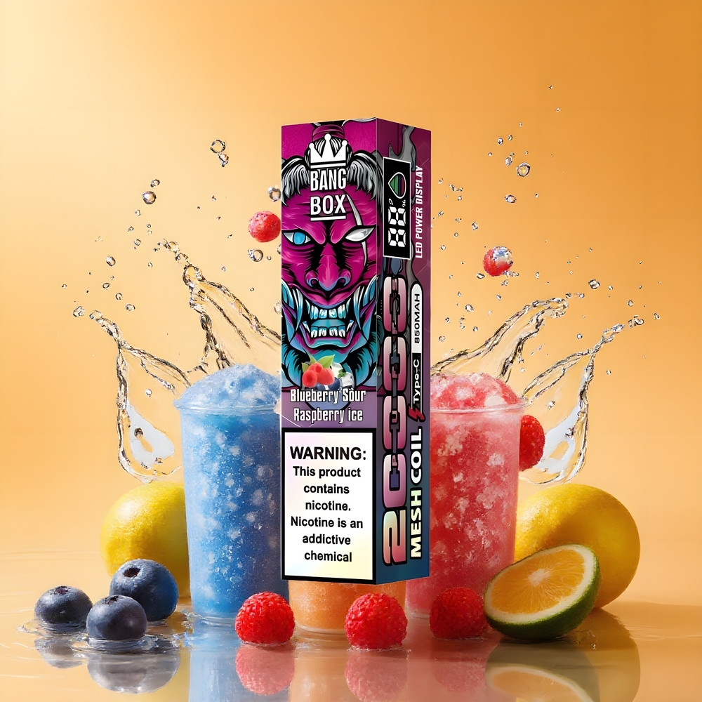 Bang Box King 20000 Puffs Eldobható Vape Áfonya Savanyú Málna Jég Nagykereskedés Magyarország 35ml E-Liquid Kapacitás