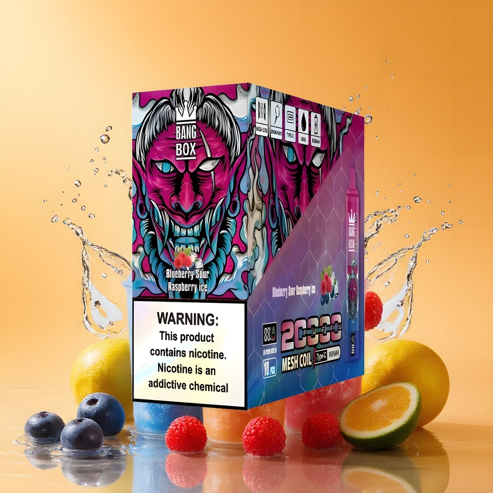 Bang Box King 20000 Puffs Eldobható Vape Áfonya Savanyú Málna Jég Nagykereskedés Magyarország 35ml E-Liquid Kapacitás