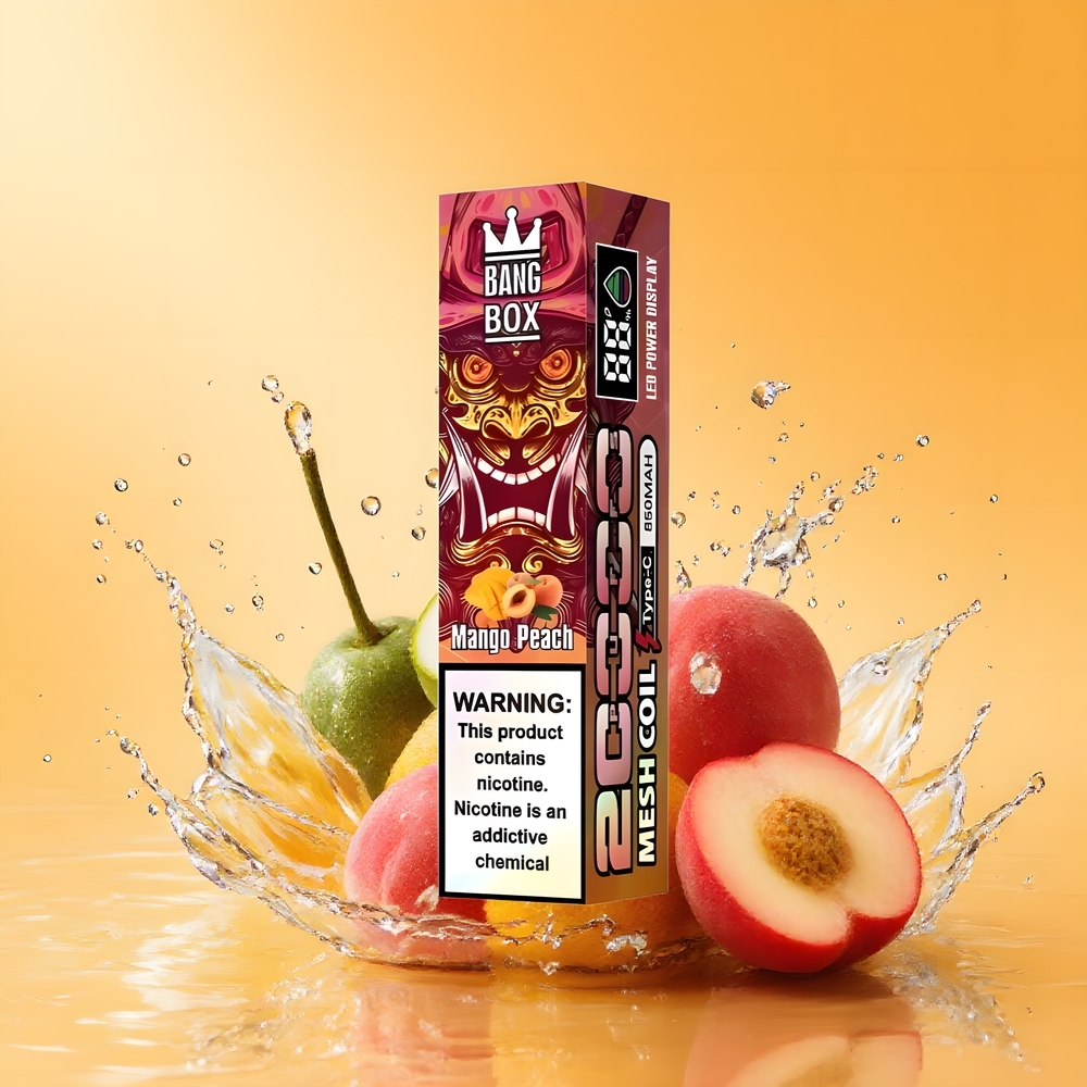 Bang Box King 20000 Puffs Nagykereskedés Magyarország Mango Peach (0% Nicotine, 35ml, Mesh Coil)