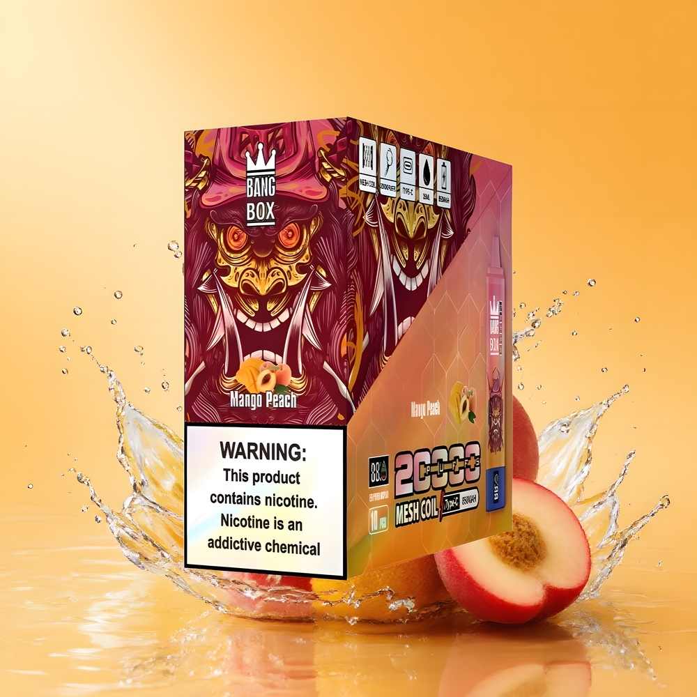 Bang Box King 20000 Puffs Nagykereskedés Magyarország Mango Peach (0% Nicotine, 35ml, Mesh Coil)