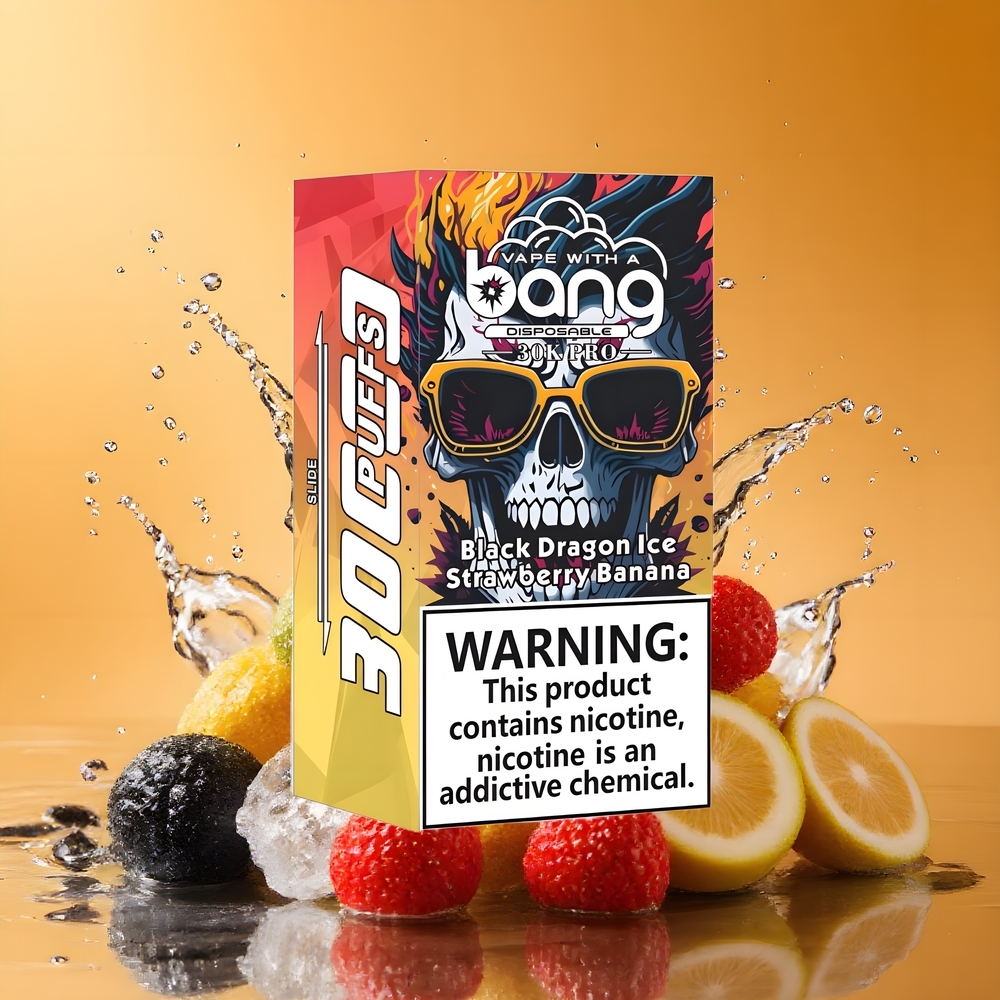Bang 30K Pro 30000 Puffs Dual-Flavor Nagykereskedés Magyarország Fekete Sárkány Jég & Eper Banán