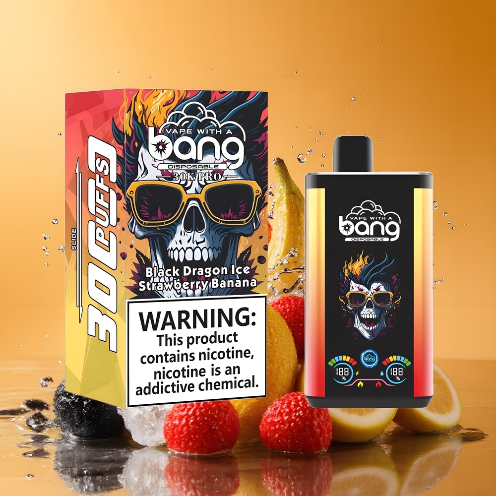 Bang 30K Pro 30000 Puffs Dual-Flavor Nagykereskedés Magyarország Fekete Sárkány Jég & Eper Banán