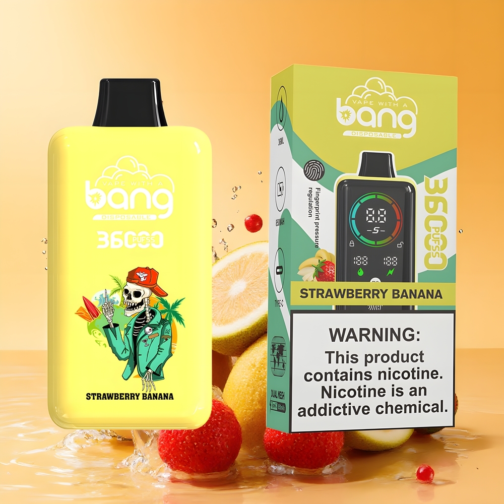 Bang 36000 Power Eldobható E-pipa Eper-Banán 36000 Füst Nagykereskedés Magyarország