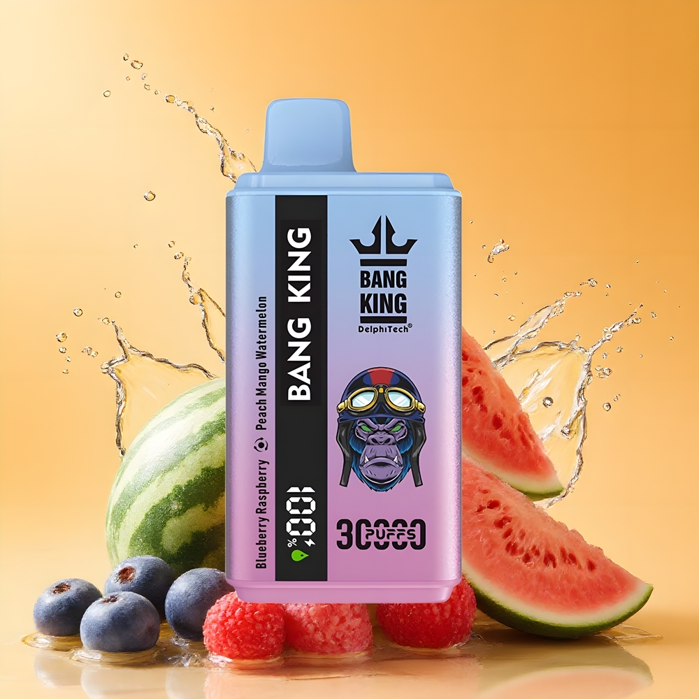Bang King 30000 Puffs Nagykereskedés Magyarország 36ml E-Folyadék Áfonya Málna Barack Mango Görögdinnye