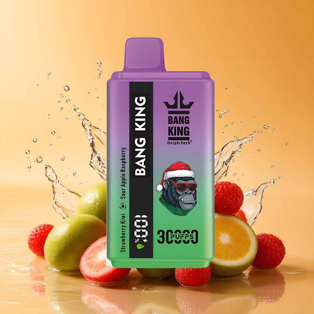 Bang King 30000 Puffs Nagykereskedés Magyarország Eper-Kiwi Savanyú Alma Málna 36ml Type-C