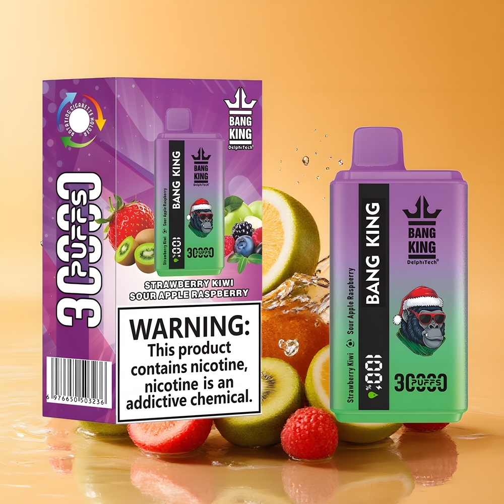 Bang King 30000 Puffs Nagykereskedés Magyarország Eper-Kiwi Savanyú Alma Málna 36ml Type-C