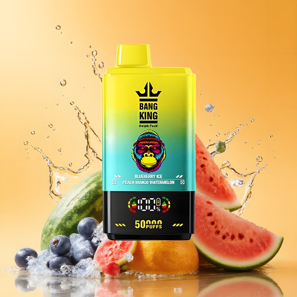 Bang King 50000 Nagykereskedés Magyarország Eldobható vape Áfonya Jég Őszibarack Mango Görögdinnye