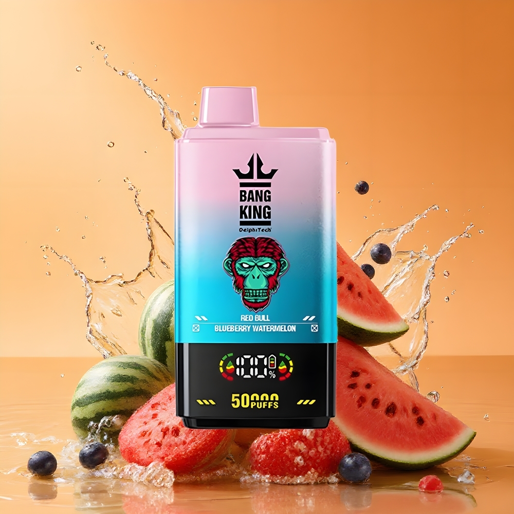 Bang King 50000 Nagykereskedés Magyarország Elszívható Vape Vörös Bárka Kékáfonya Görögdinnye 50ml Mesh Coil