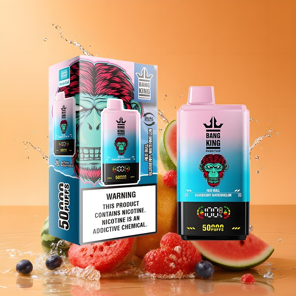 Bang King 50000 Nagykereskedés Magyarország Elszívható Vape Vörös Bárka Kékáfonya Görögdinnye 50ml Mesh Coil