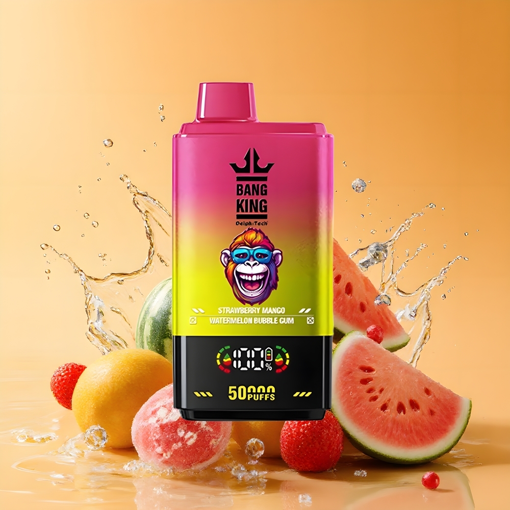 Bang King 50000 Nagykereskedés Magyarország Elszívható e-pipa Eper Mango Görögdinnye Buborékrágó típusú, 50ml