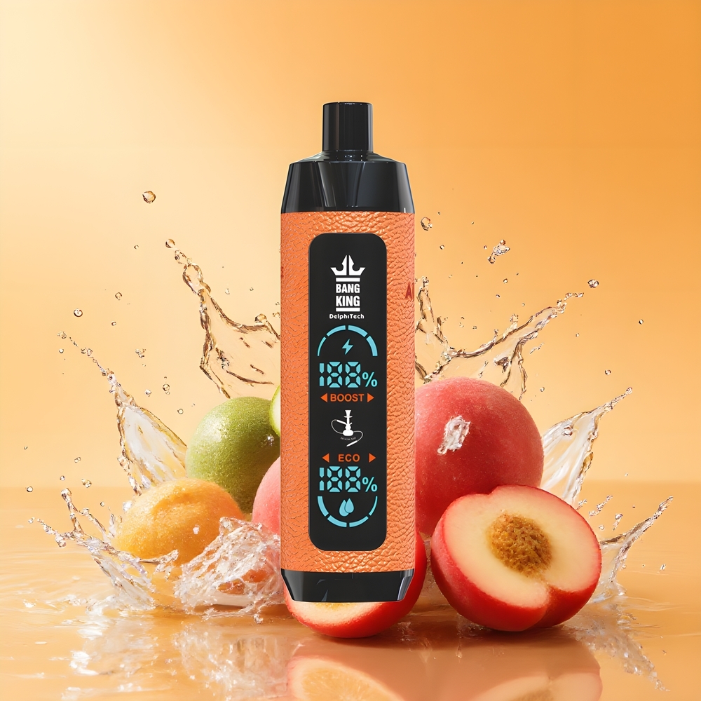 Bang King Shisha 25000 Puffs 30ml Nagykereskedés Magyarország Őszibarack Jég