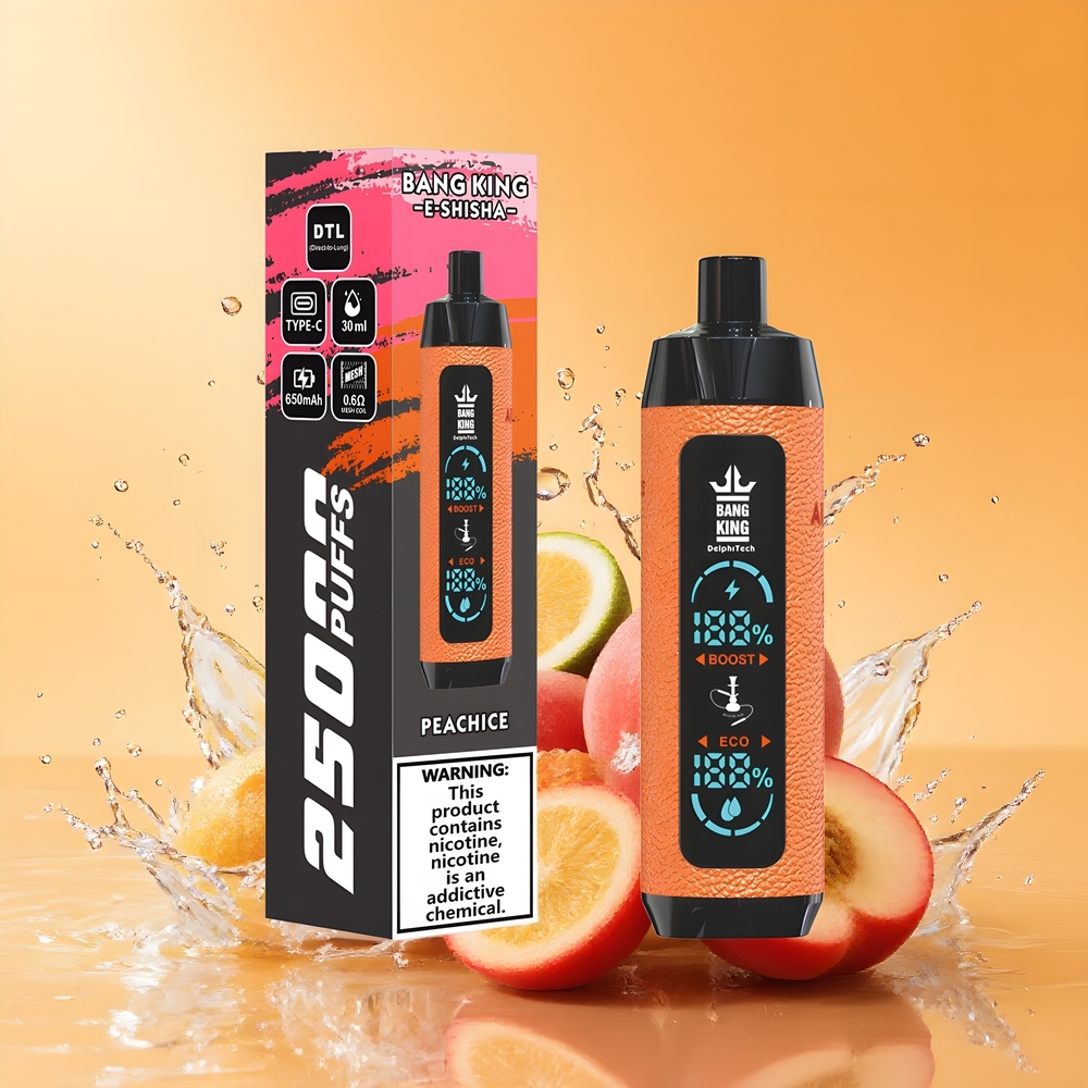 Bang King Shisha 25000 Puffs 30ml Nagykereskedés Magyarország Őszibarack Jég