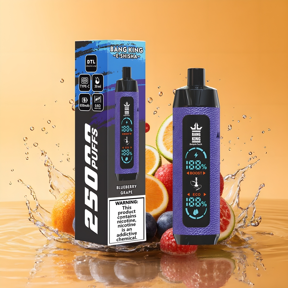Bang King Shisha 25000 Puffs Nagykereskedés Magyarország 30ml Kékáfonya Szőlő