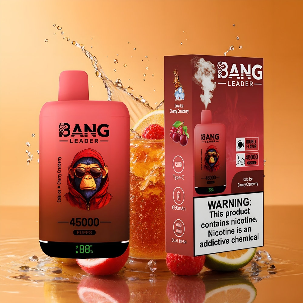 Bang Leader 45000 Puffs Nagykereskedés Magyarország 2% Nikotin Dupla Ízesítésű Kóla Jég Cseresznye Áfonya