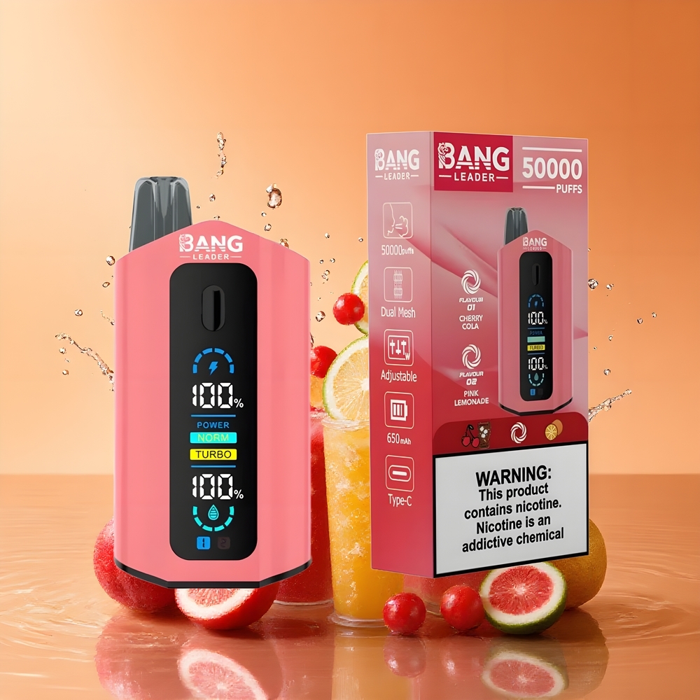 Bang Leader 50000 Puffs Eldobható Vape Megújító Nagykereskedés Magyarország Cseresznye Kóla Rózsaszín Citromlé