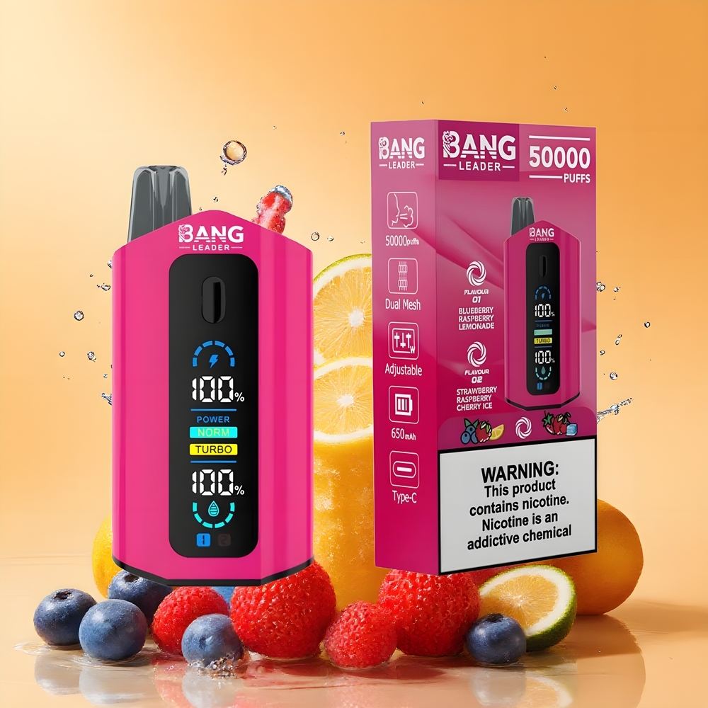 Bang Leader 50000 Puffs Nagykereskedés Magyarország 13400mAh Battery Kékáfonya Málna Limonád Eper Málna Cseresznye Jég