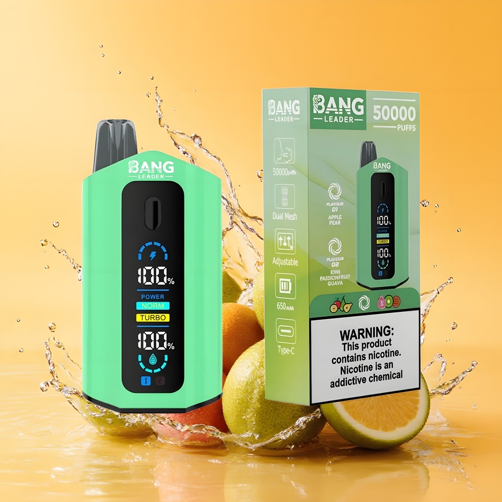 Bang Leader 50000 Puffs Nagykereskedés Magyarország 13400mAh Type-C Alma Körte Kivi Passiógyümölcs Guava