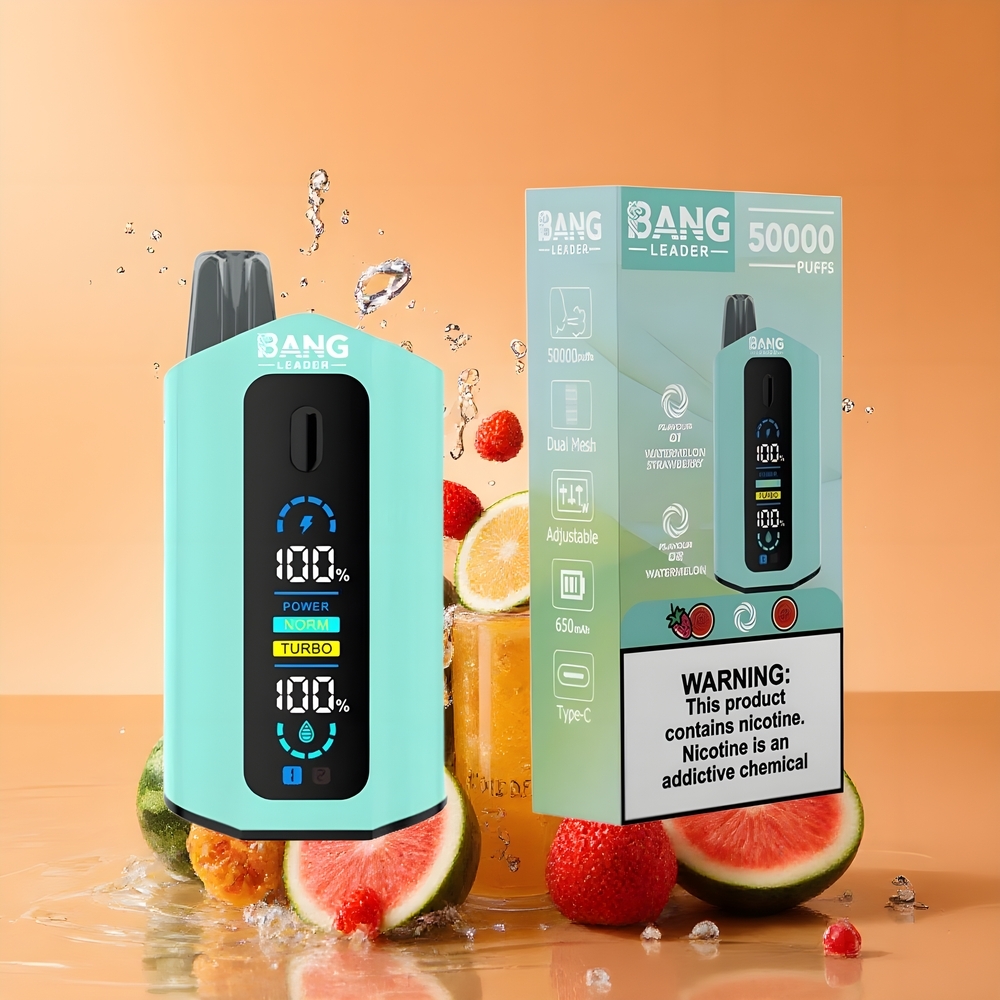 Bang Leader 50000 Puffs Nagykereskedés Magyarország 2-in-1 Ízek Eldobható vape Görögdinnye Eper Görögdinnye Redbull