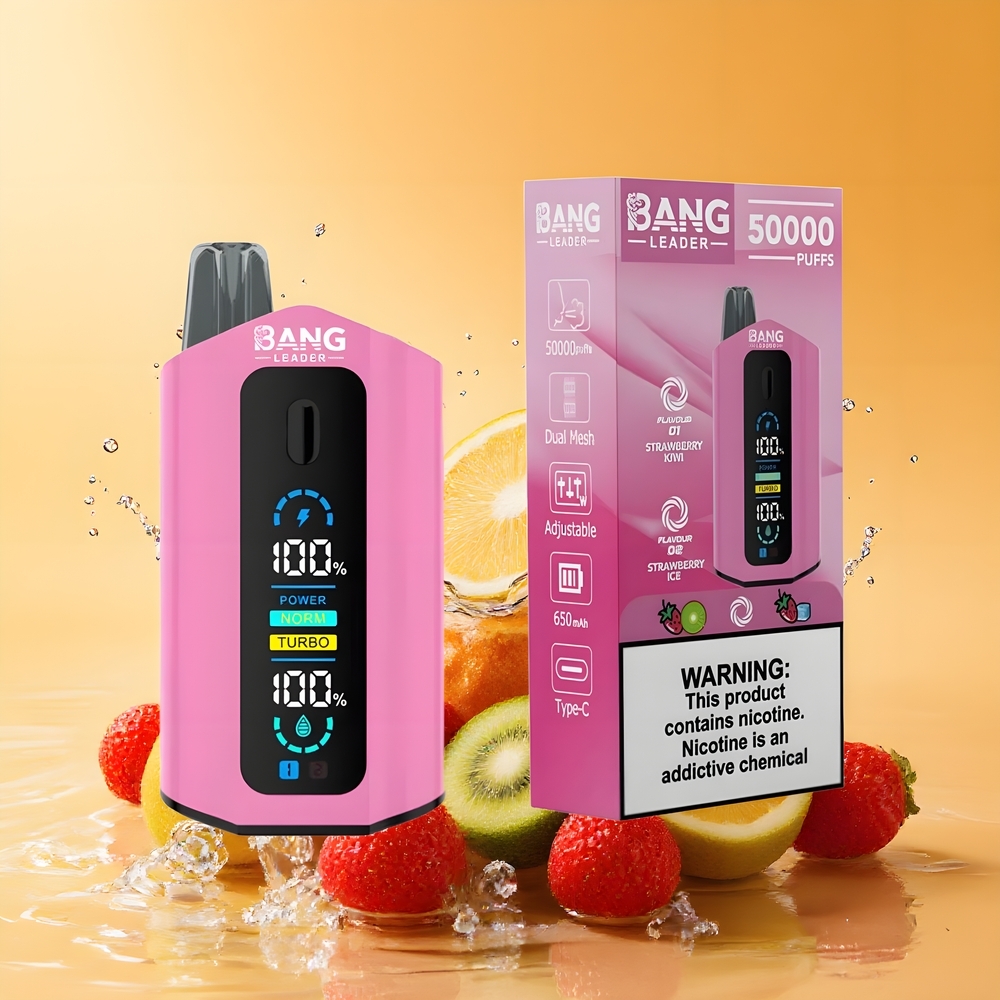 Bang Leader 50000 Puffs Nagykereskedés Magyarország 36ml E-liquid Kapacitás Eper-Kiwi Eper Jég