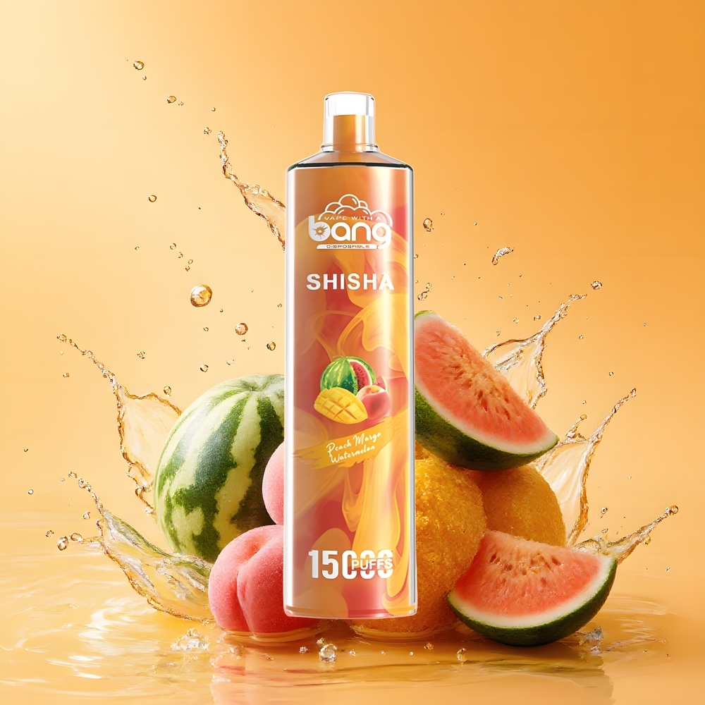 Bang Shisha 15000 Puffs Nagykereskedés Magyarország DTL Technology E-liquid 23ml Őszibarack Manga Görögdinnye