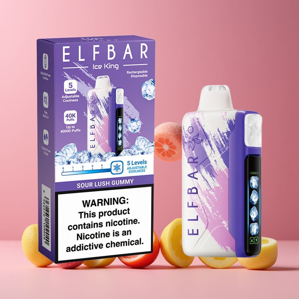 Elf Bar Ice King 40000 Puffs Nagykereskedés Magyarország Beállítható Hűtés Sour Lush Gummy