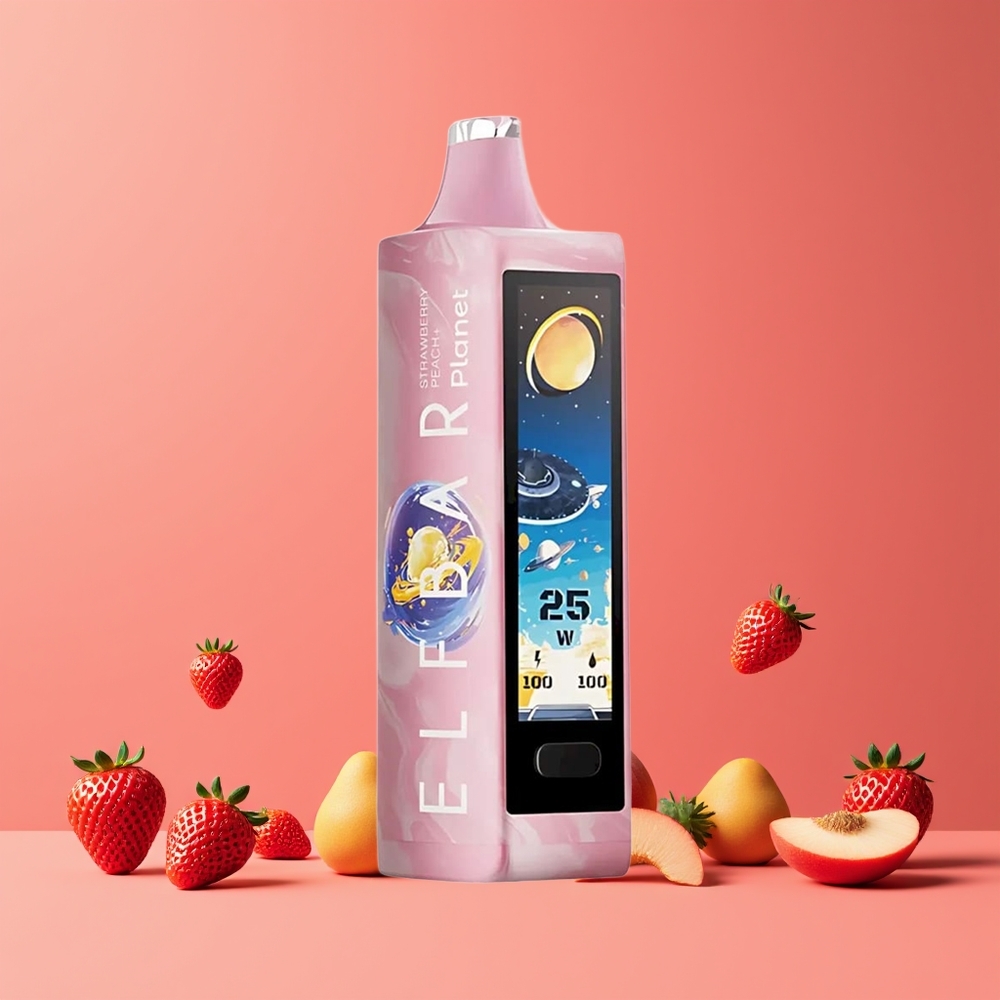 Elf Bar Planet 25000 Puffs Nagykereskedés Magyarország Mesh Coil E-liquides Eper Őszibarack+