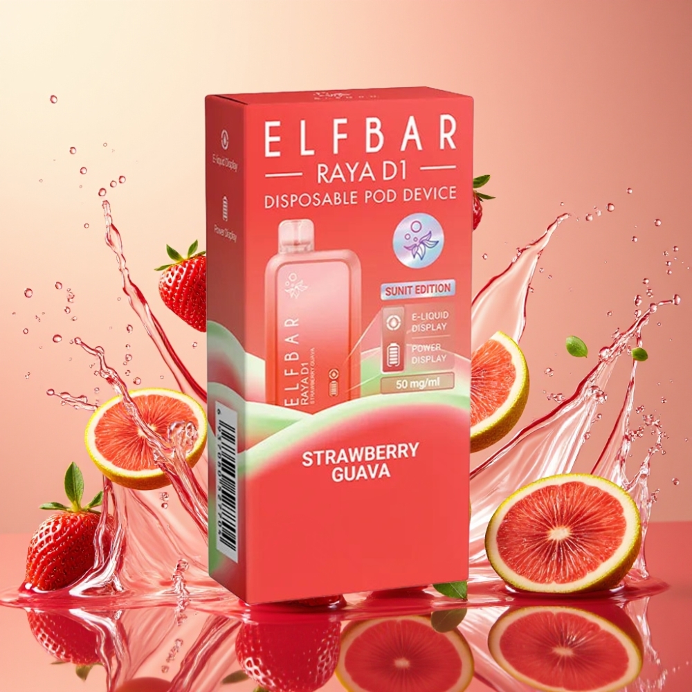 Elf Bar Raya D1 13000 Puffs Nagykereskedés Magyarország 18ml Eper Guava