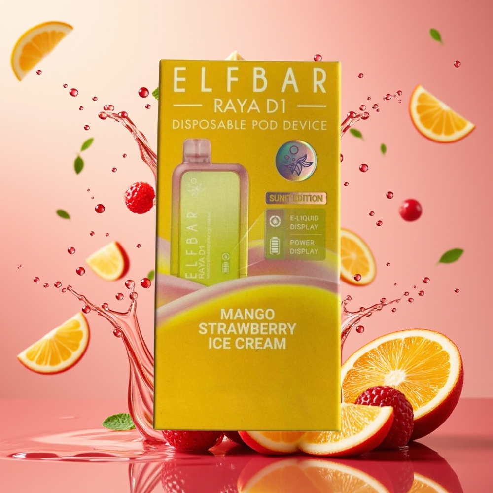Elf Bar Raya D1 13000 Puffs Nagykereskedés Magyarország Típus-C töltés Mango eper fagylalt