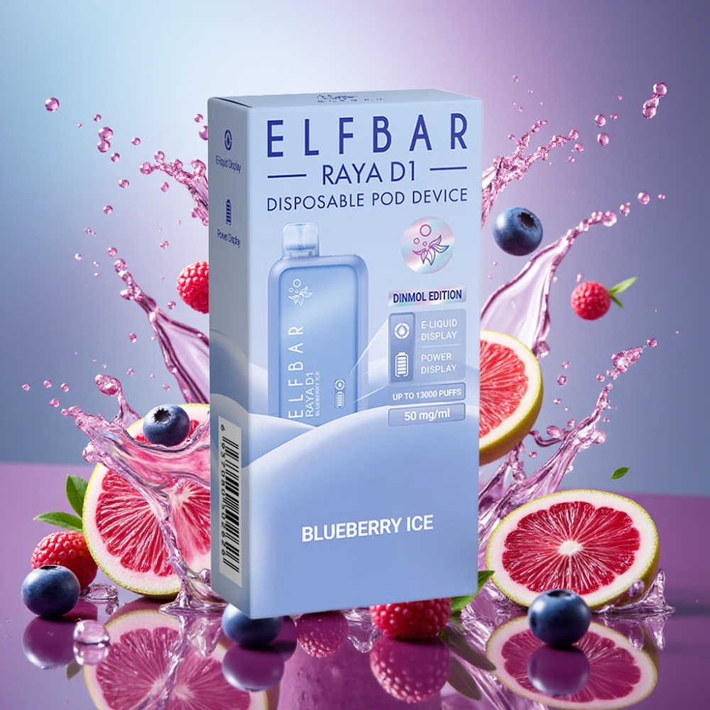 Elf Bar Raya D1 13000 Puffs Nagykereskedés Magyarország Típus-C töltés Áfonya Jég