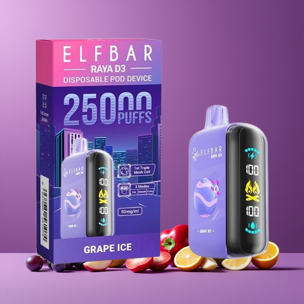 ELF BAR RAYA D3 25000 Puffs Eldobható E-cigaretta Jégbor, Nagykereskedés Magyarország, Type-C