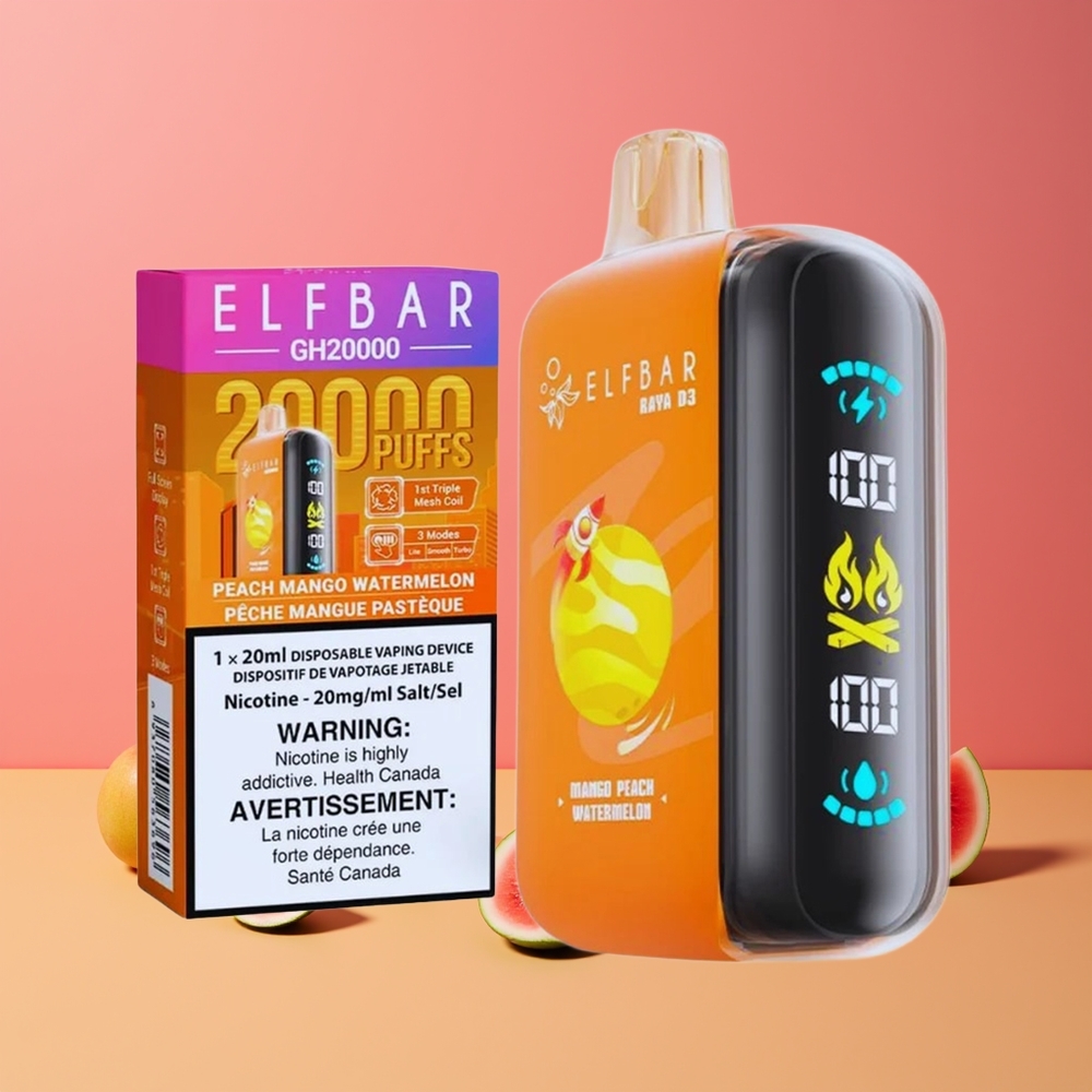 ELF BAR RAYA D3 25000 Puffs Eldobható E-szigaretta Mango Őszibarack Görögdinnye Nagykereskedés Magyarország