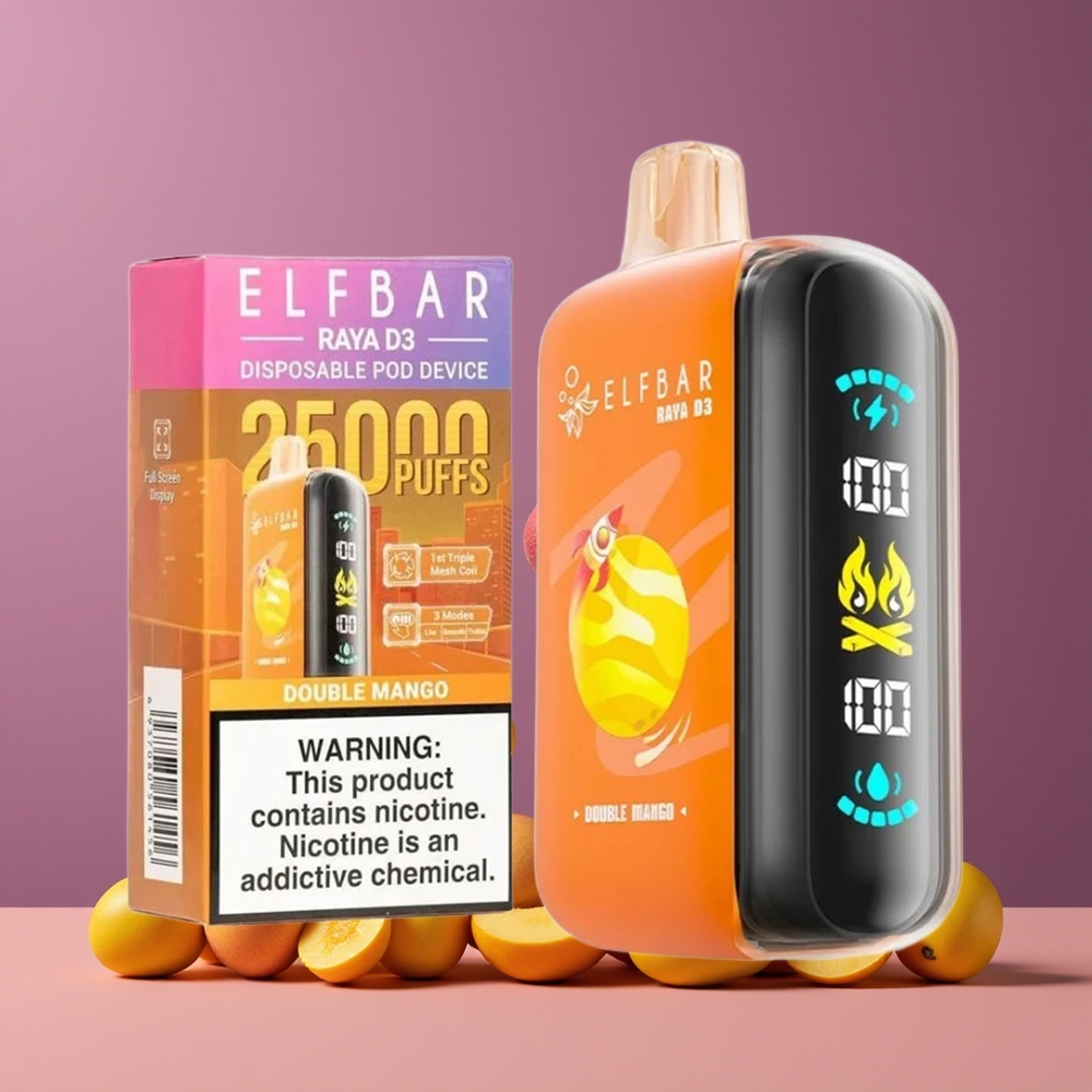 ELF BAR RAYA D3 25000 Puffs Eldobható Vape Dupla Mango Nagykereskedés Magyarország Type-C
