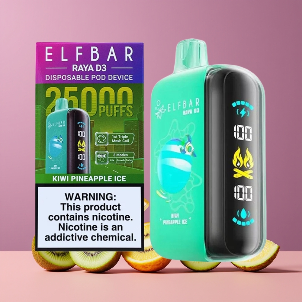 ELF BAR RAYA D3 25000 Puffs Eldobható Vape Kivi Ananász Jég Nagykereskedés Magyarország