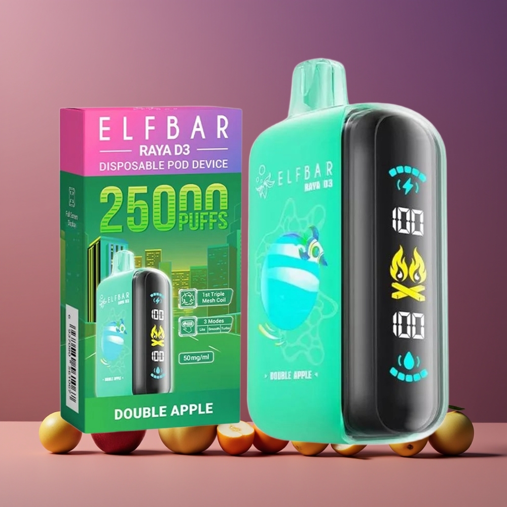 ELF BAR RAYA D3 25000 Puffs Nagykereskedés Magyarország Kettős Alma Töltőképes