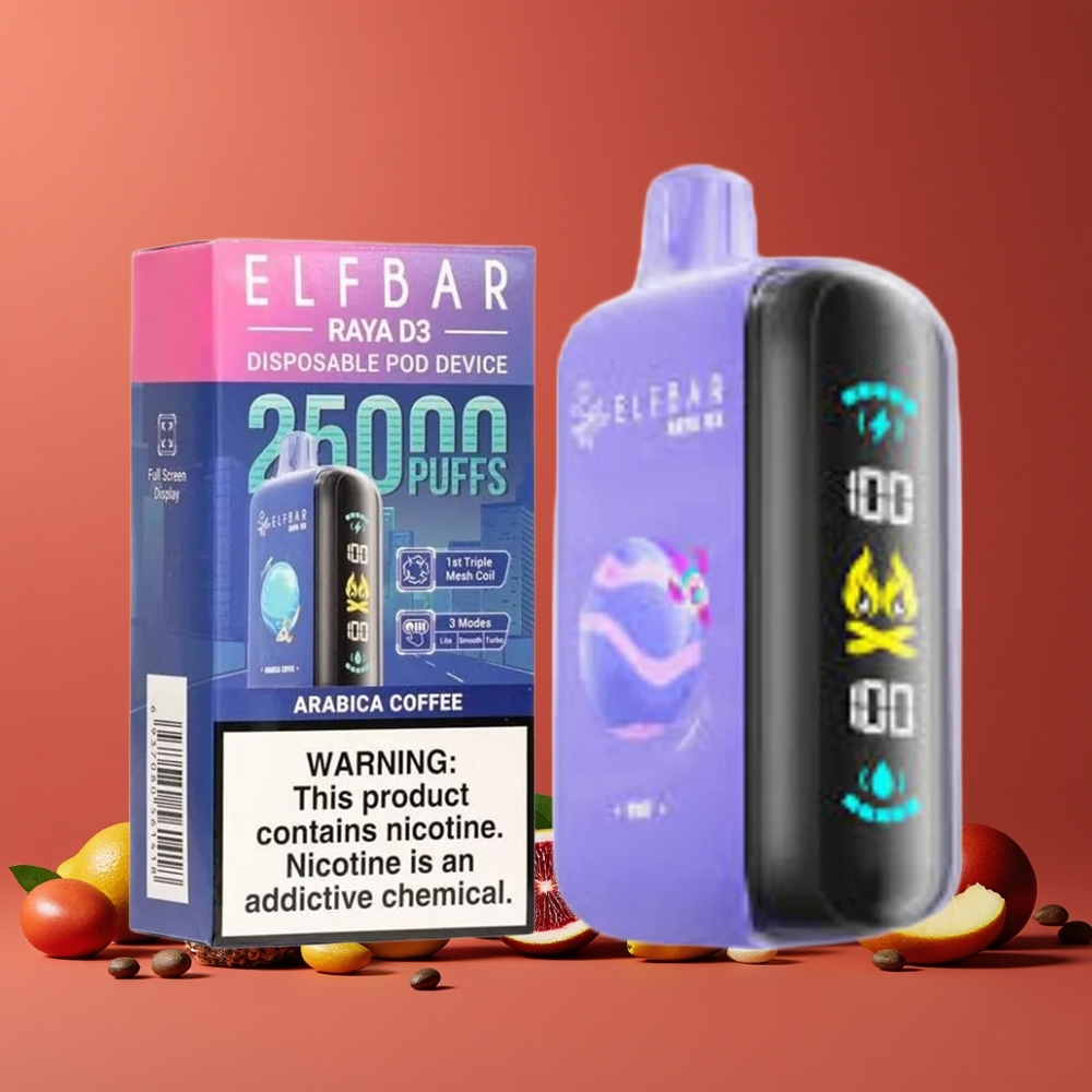ELF BAR RAYA D3 25000 Puffs Nagykereskedés Magyarország Tölthető Arabica Kávé