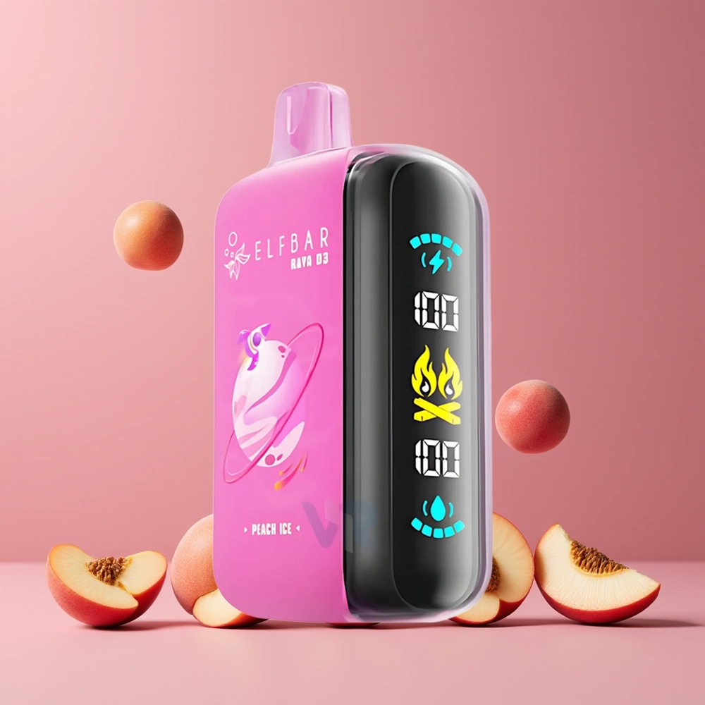 ELF BAR RAYA D3 25000 Puffs Nagykereskedés Magyarország Type-C Töltés Őszibarack Jég