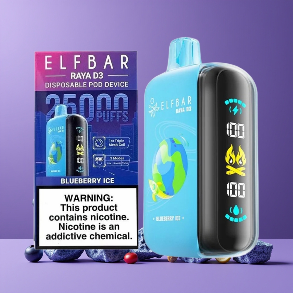 ELF BAR RAYA D3 25000 Puffs Type-C Nagykereskedés Magyarország Megújult Kékáfonya Jég