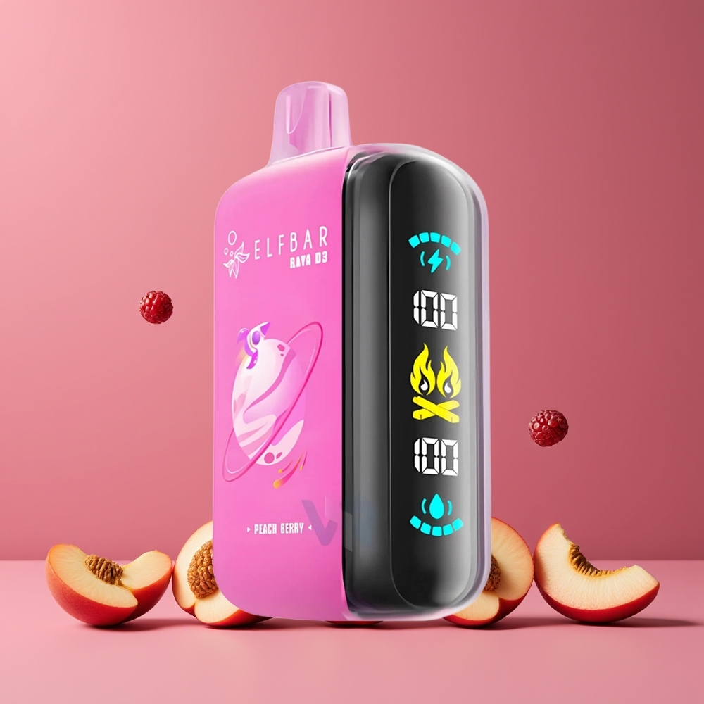ELF BAR RAYA D3 25000 Puffs Type-C Nagykereskedés Magyarország Őszibarack-Bogyó