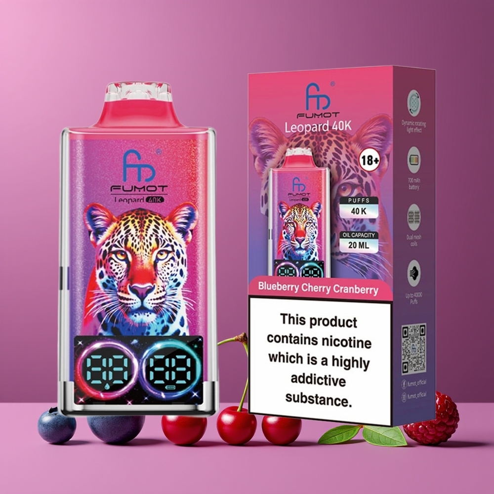 Fumot Leopard 40K Puffs Dual Mesh Nagykereskedés Magyarország Kékáfonya Meggy Áfonya