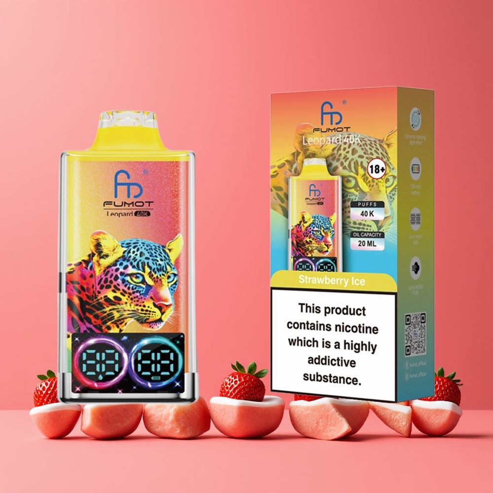 Fumot Leopard 40K Puffs Eldobható Vape Eperjég Nagykereskedés Magyarország Dual Mesh 5% Nicotine