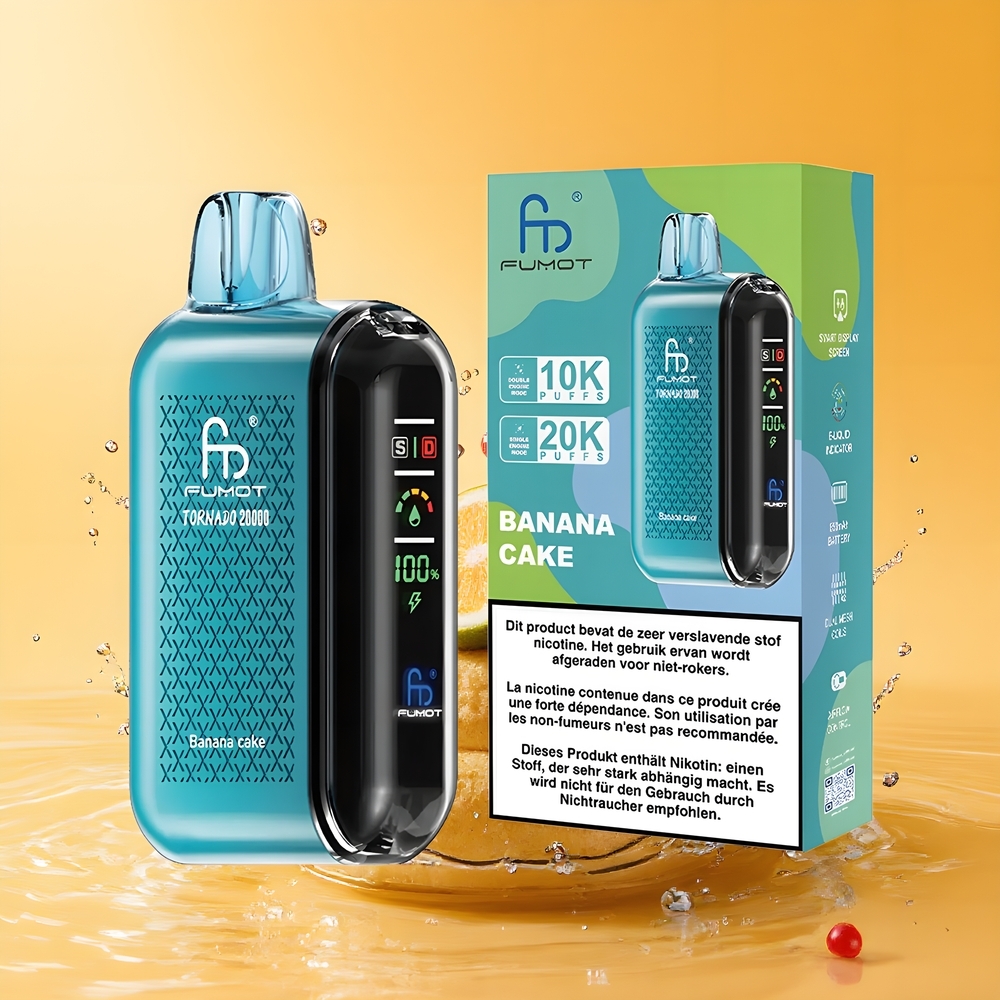 Fumot Tornado 20000 Puff Okos Kijelzős Elszívható Vape Banán Torta Nagykereskedés Magyarország